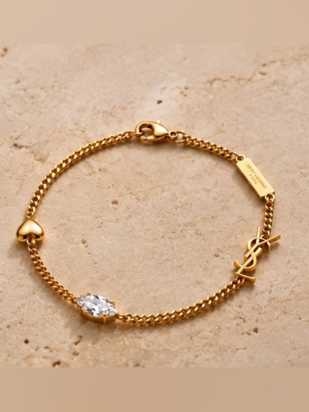 Luxury Inspired Gold Initial Chain Bracelet | Minimalist Paris Style Jewelry